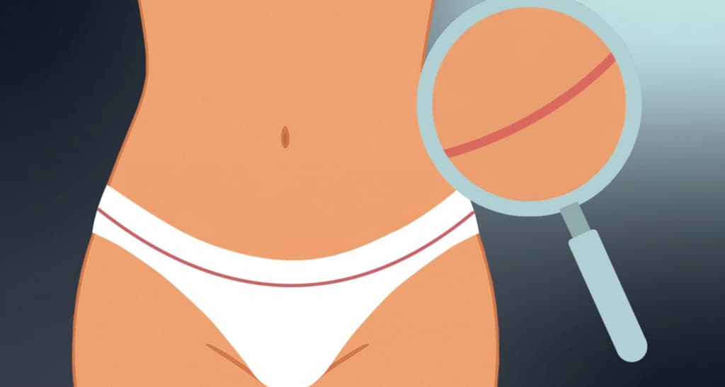 Illustration showing incision following underwear line